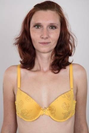 Redhead amateur Hanka sports a closeup of her pussy after standing naked on tubephoto.pics