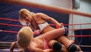 Nikky Thorne & Nataly Von clashing in the ring for lesbian catfight on tubephoto.pics