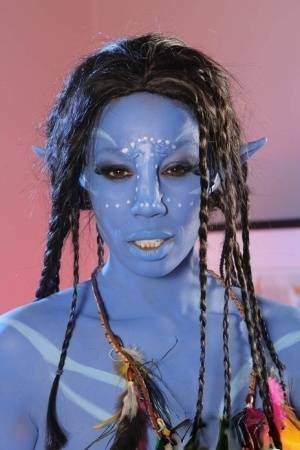 Cosplay beauty Misty Stone takes cock in nothing but blue body paint on tubephoto.pics