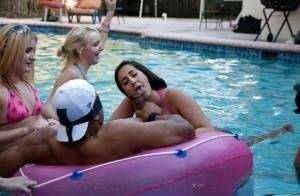 Fantastic outdoor party at the pool with a bunch of how wet chicks on tubephoto.pics