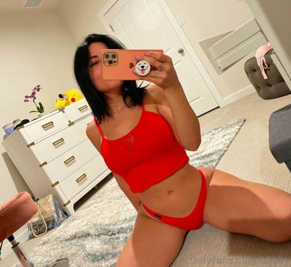 Alinity Braless Red Thong Mirror Selfies Onlyfans Set Leaked on tubephoto.pics